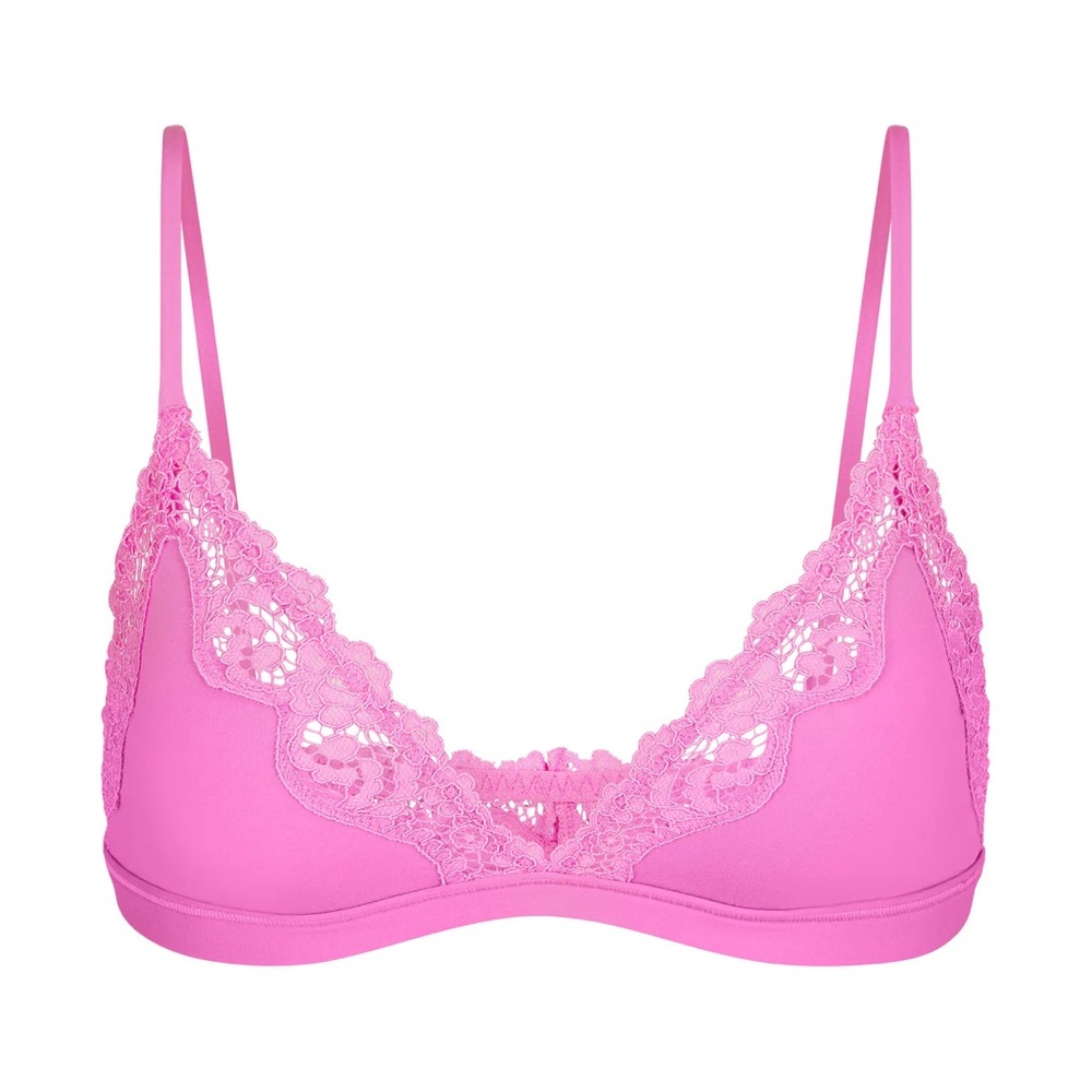 {SKIMS} FITS EVERYBODY LACE TRIANGLE BRALETTE [NEON ORCHID]